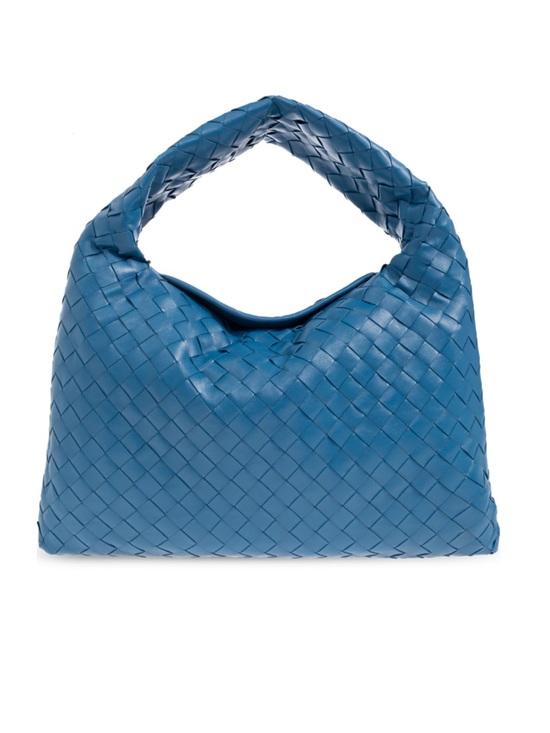 Bottega Veneta Handbags - NEW Bottega Veneta Small Hop in Deep Pacific Blue Leather Woven Hobo Bag